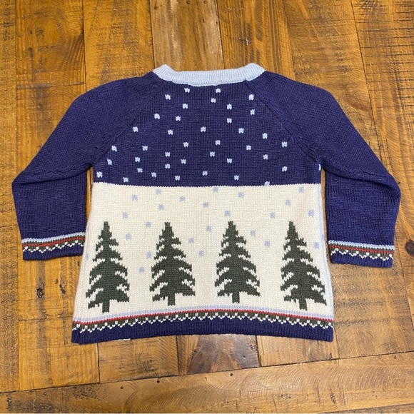 NWT Hanna Andersson Trees Winter Scene Knit Sweater Cotton Wool Christmas Nordic - Picture 7 of 9